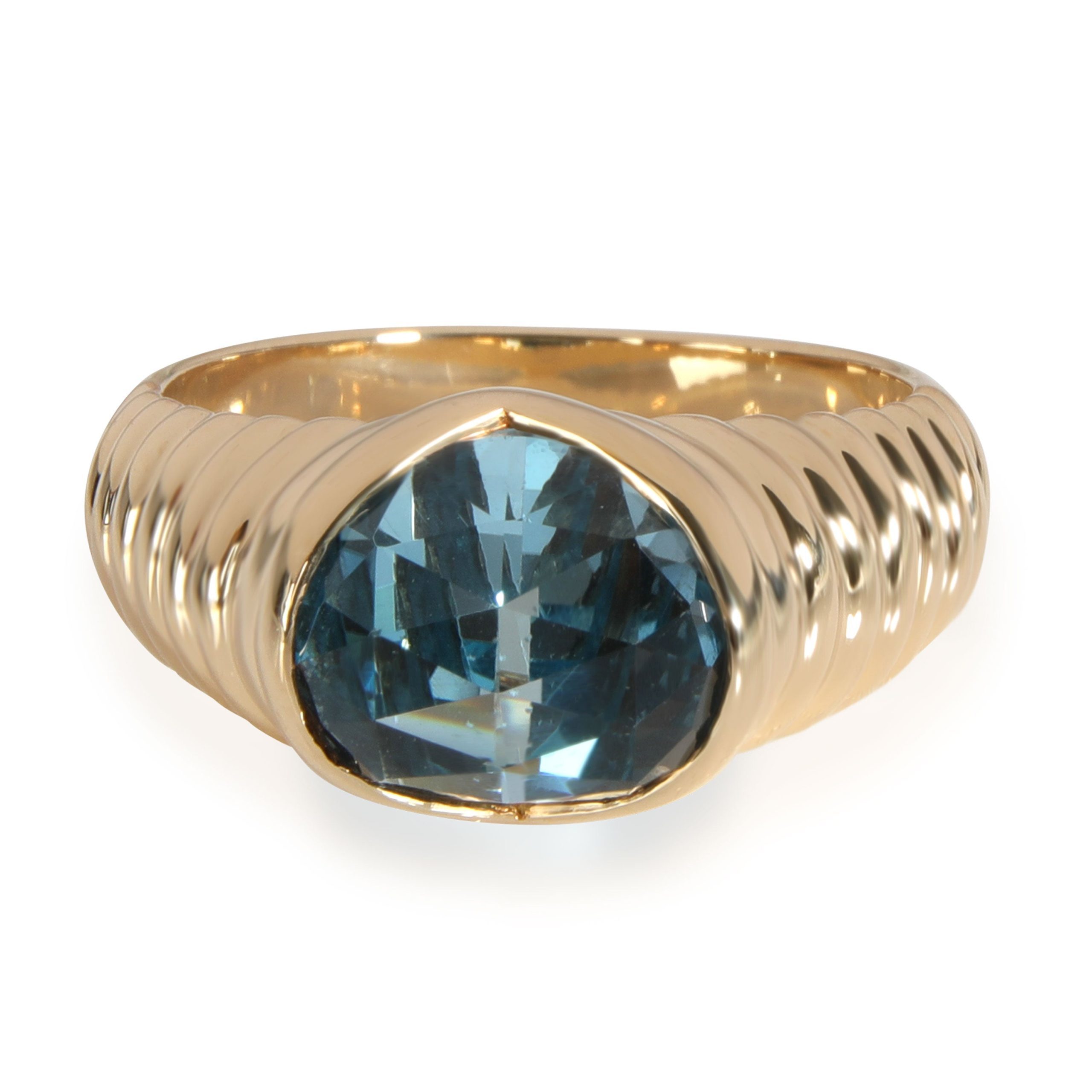 Bulgari Blue Topaz Ring In 18k Yellow Gold Bulgari Blue Topaz Ring In 18k Yellow Gold